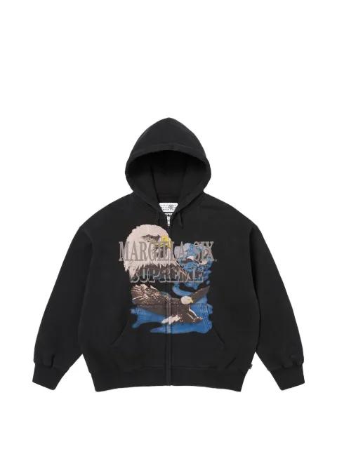 x MM6 Maison Margiela eagle-print zipped hoodie by SUPREME
