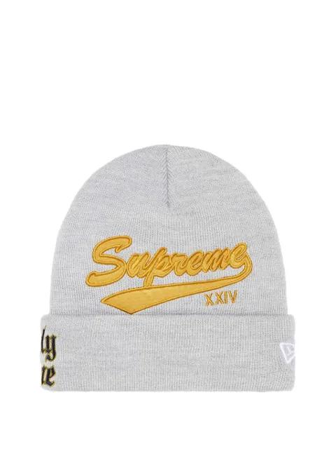 x New Era Salvation embroidered beanie hat by SUPREME x New Era Salvation embroidered beanie hat by SUPREME