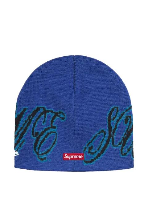 x New Era cursive beanie hat by SUPREME