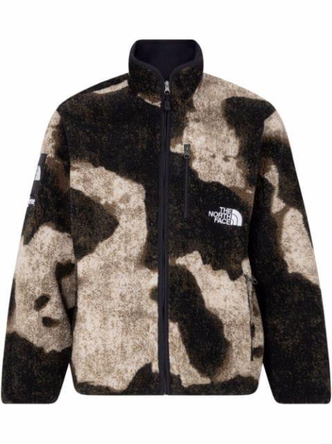 x The North Face bleached denim fleece jacket by SUPREME