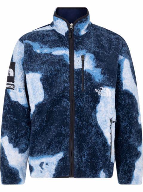 x The North Face bleached denim fleece jacket by SUPREME