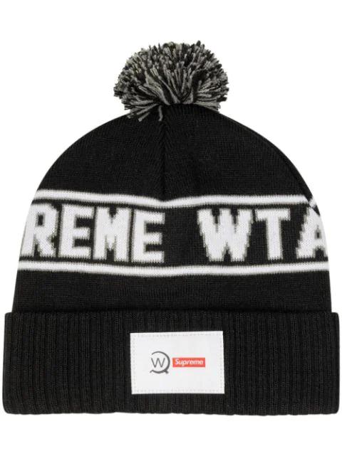 x WTAPS intarsia logo beanie by SUPREME