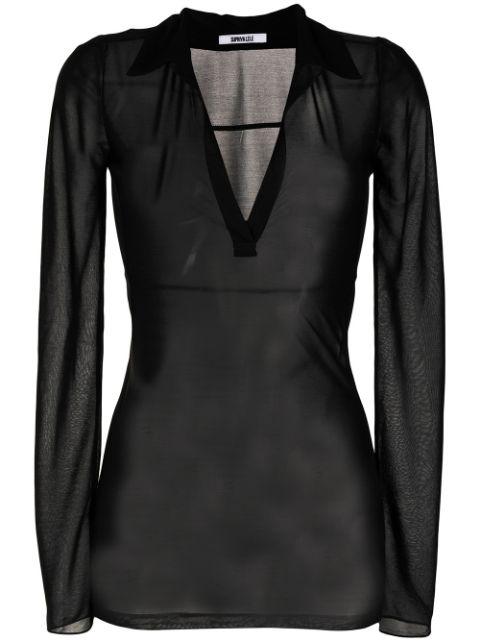 semi-sheer polo top by SUPRIYA LELE