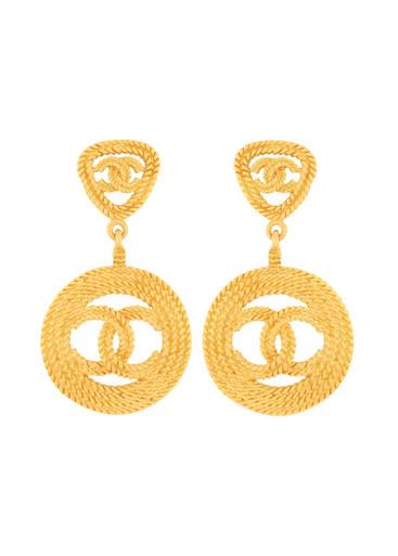 CHANEL rope-effect clip-on drop earrings by SUSAN CAPLAN