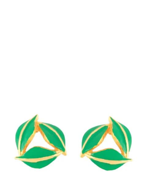 1980s leaf-design clip-on earrings by SUSAN CAPLAN VINTAGE