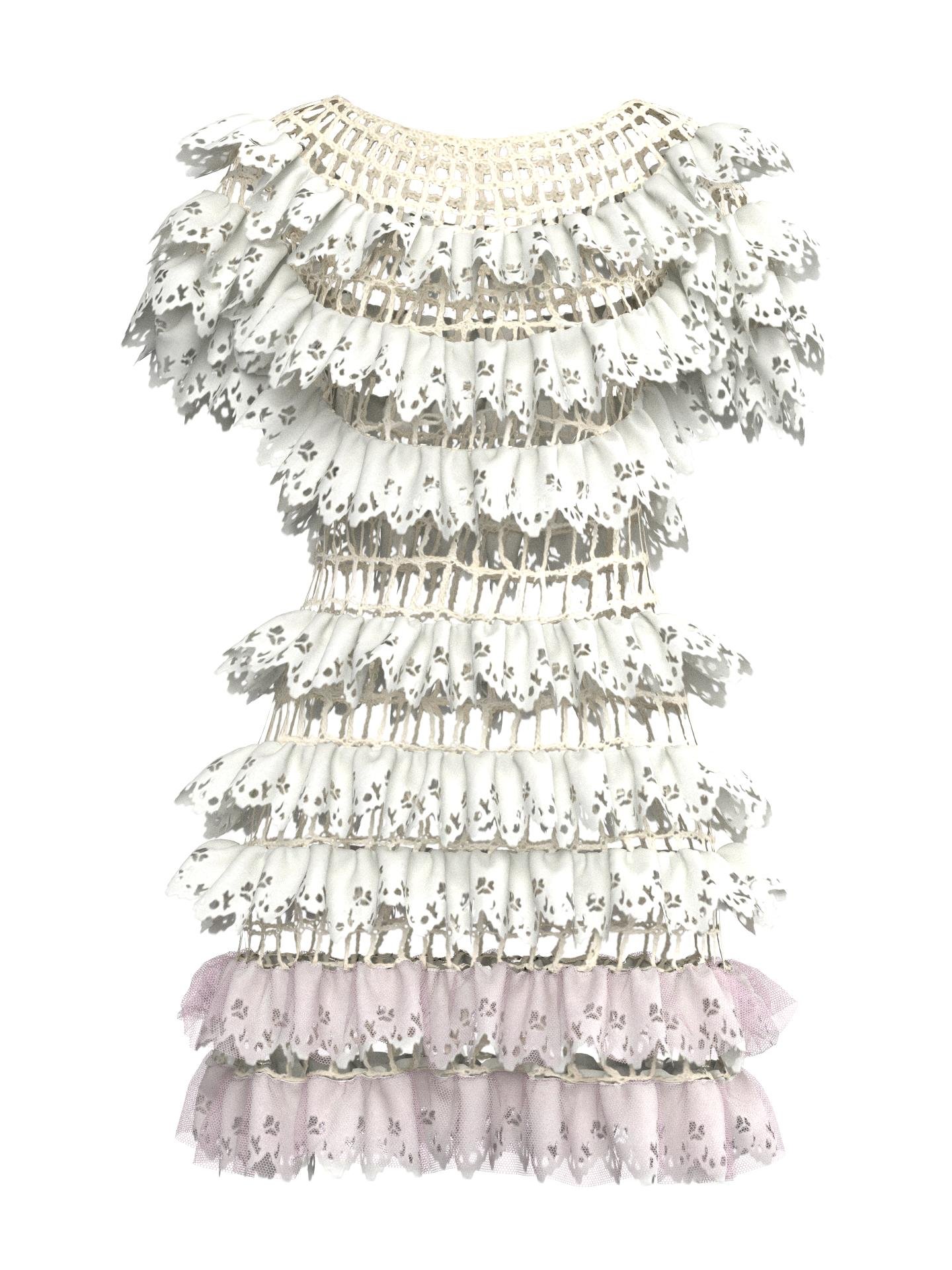 White Crocheted Dress by SUSAN FANG