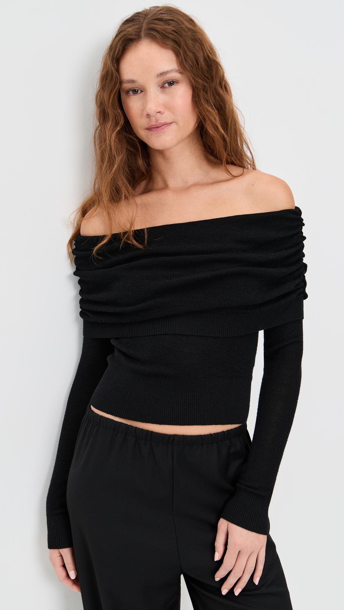 Light Merino Off Shoulder Sweater 3" by SUSANA MONACO