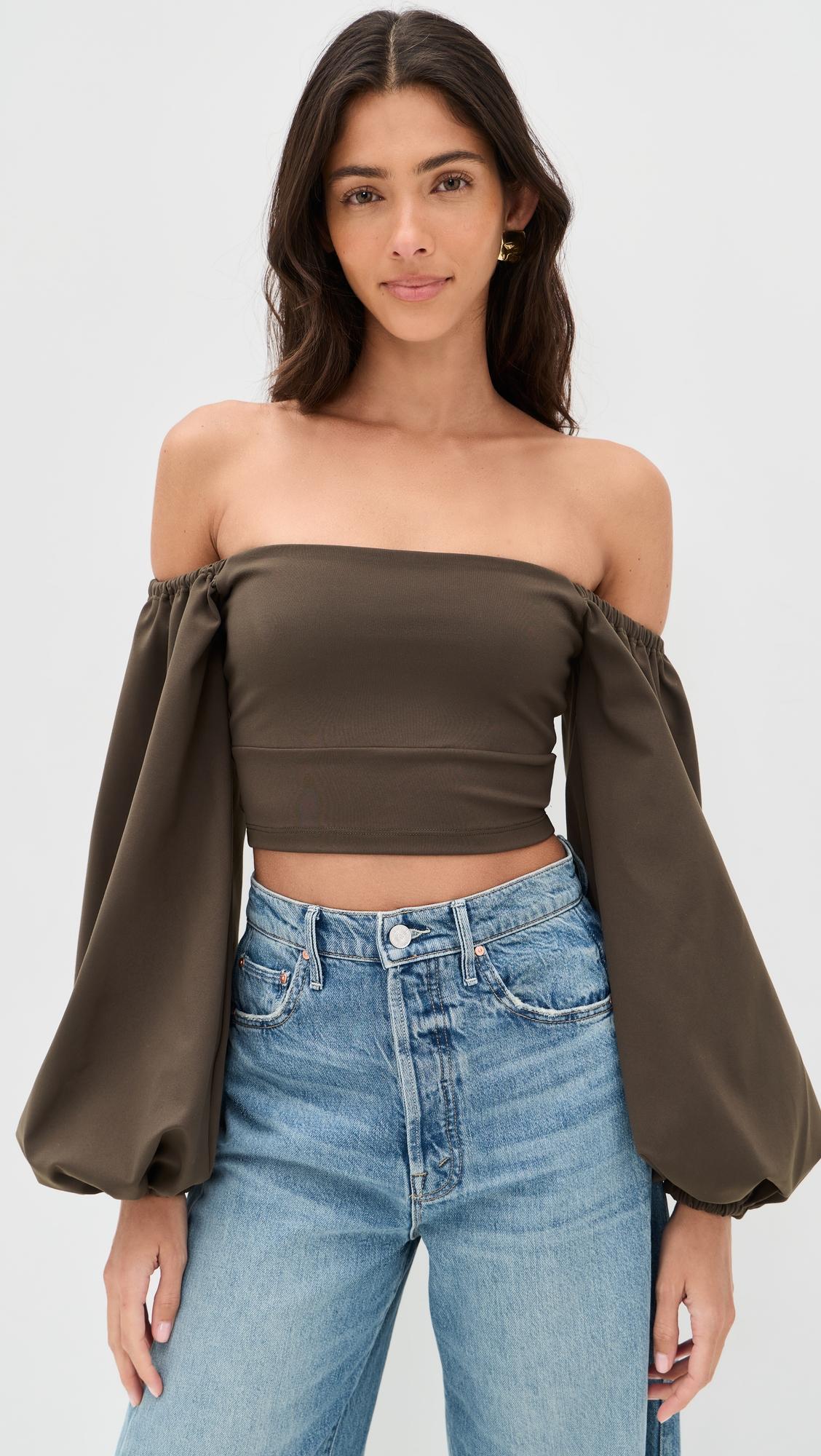 Off-Shoulder Puff Sleeve Top by SUSANA MONACO