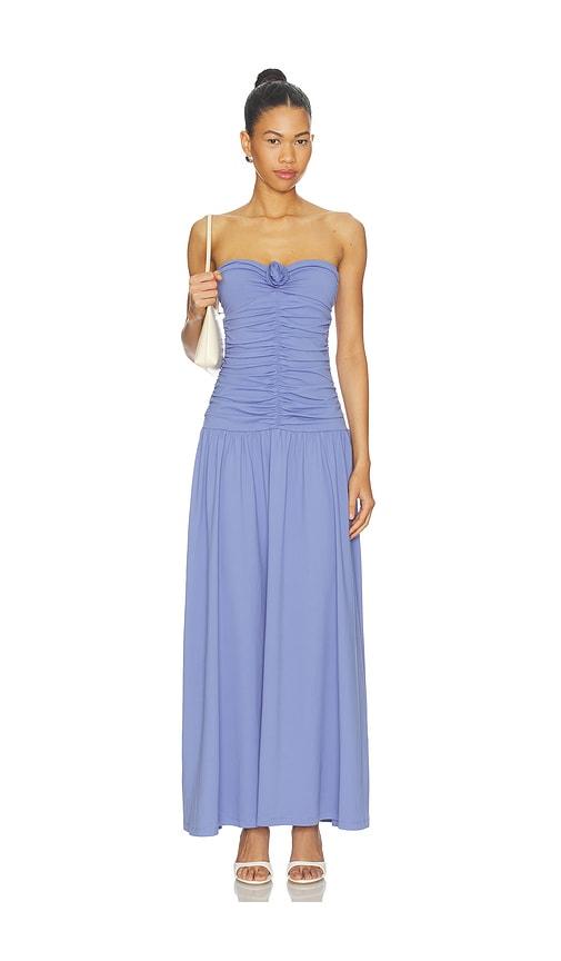 Susana Monaco Center Gathered Flower Tube Dress in Blue by SUSANA MONACO