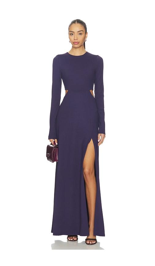 Susana Monaco Crew Side Slit Occasion Dress in Navy by SUSANA MONACO