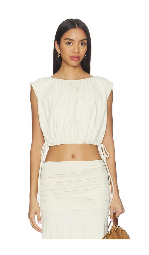Susana Monaco Gathered Side Tie Top in Lemon by SUSANA MONACO