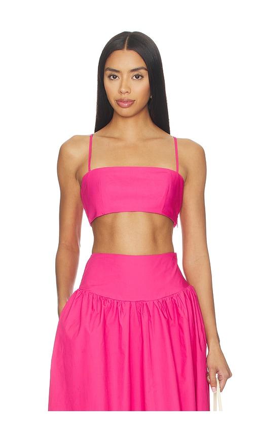 Susana Monaco Poplin Crop String Top in Pink by SUSANA MONACO