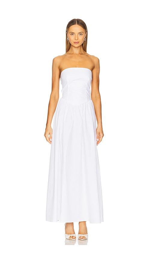 Susana Monaco Poplin Drop Waist Maxi Dress in White by SUSANA MONACO