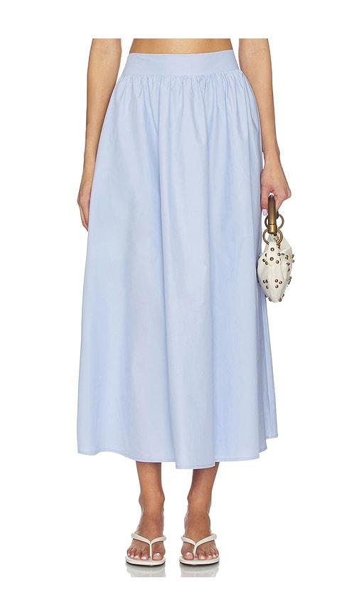 Susana Monaco Poplin Midi Skirt in Baby Blue by SUSANA MONACO