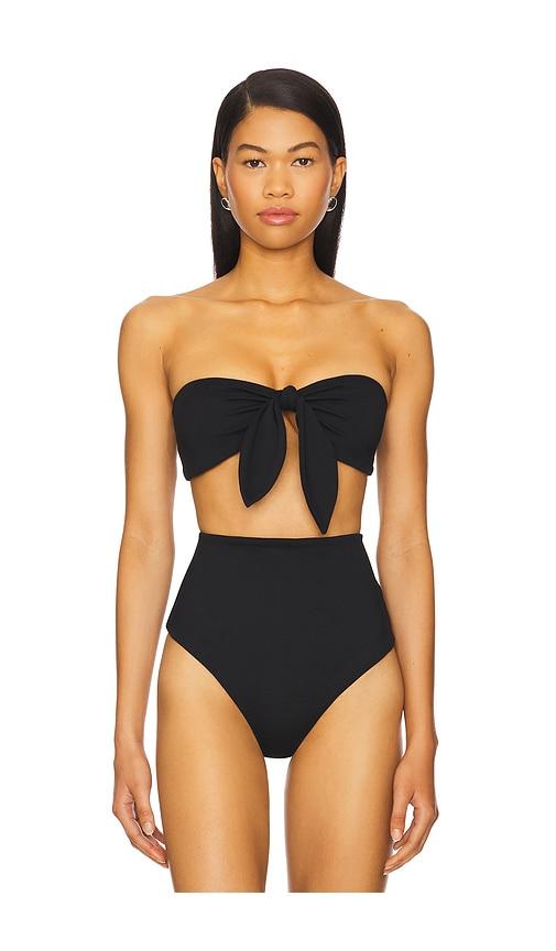 Susana Monaco Removable Tie Bandeau Top in Black by SUSANA MONACO