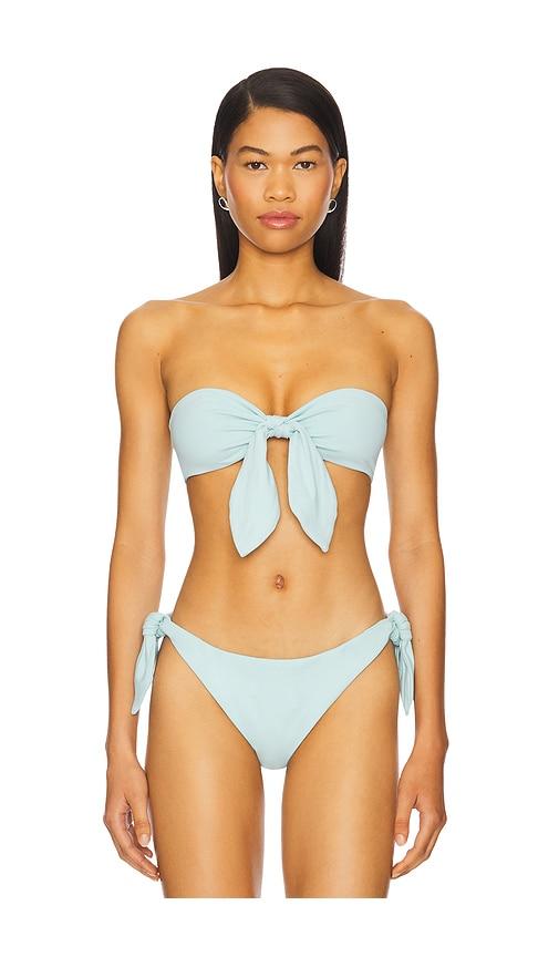 Susana Monaco Removable Tie Bandeau Top in Blue,Teal by SUSANA MONACO