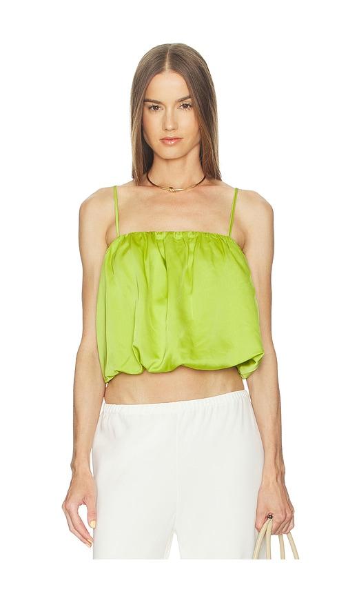 Susana Monaco Satin Bubble String Top in Green by SUSANA MONACO