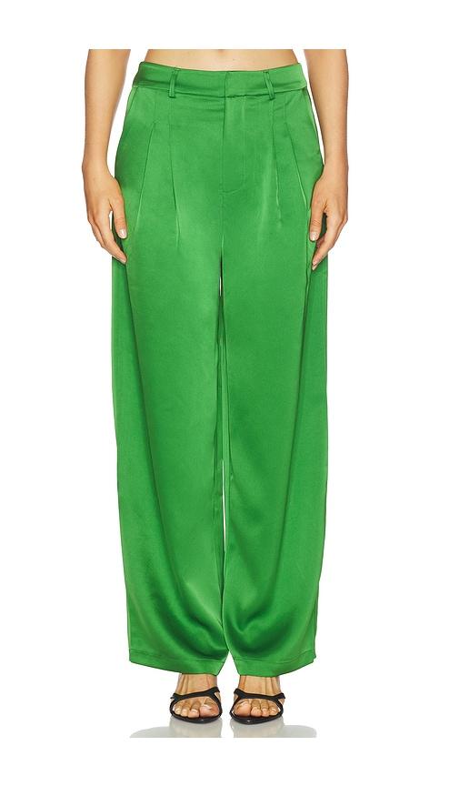 Susana Monaco Satin Pleated Pant in Green by SUSANA MONACO