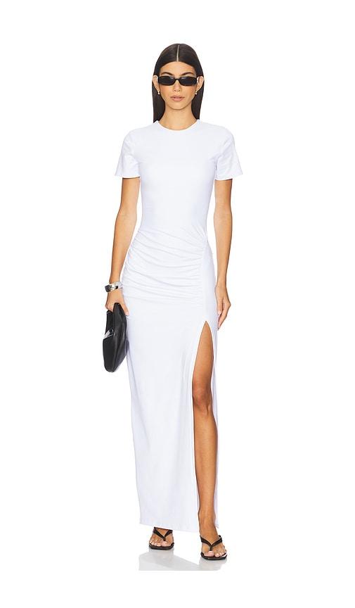 Susana Monaco Side Gathered Slit Dress in White by SUSANA MONACO