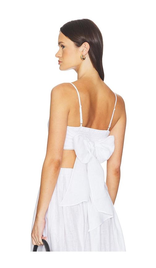Susana Monaco Solid Linen Tie Back Top in White by SUSANA MONACO