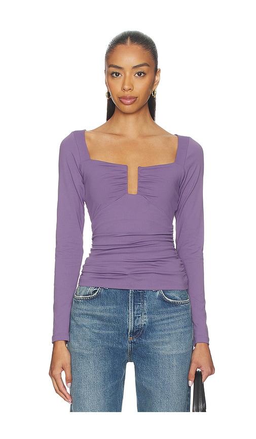 Susana Monaco Square Wire Long Sleeve Top in Purple by SUSANA MONACO