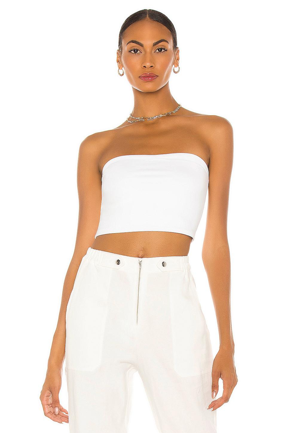 Susana Monaco Strapless Crop Top in White by SUSANA MONACO