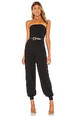 Susana Monaco Strapless Cuffed Ankle Jumpsuit in Black by SUSANA MONACO
