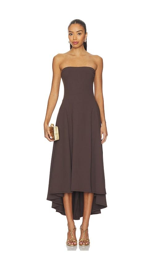 Susana Monaco Strapless High Low Dress in Brown by SUSANA MONACO
