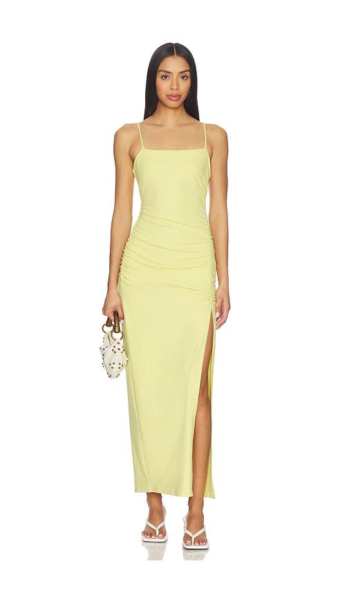 Susana Monaco String Gathered Slit Dress in Lemon by SUSANA MONACO