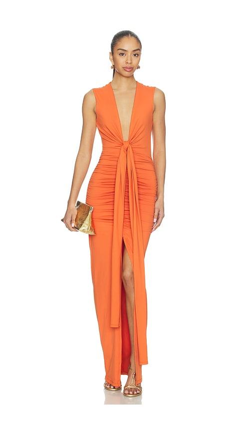 Susana Monaco Tie Front Dress in Orange by SUSANA MONACO
