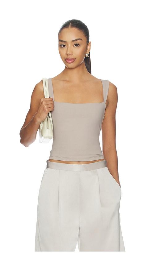 Susana Monaco Wide Angle Strap Tank Top in Grey by SUSANA MONACO