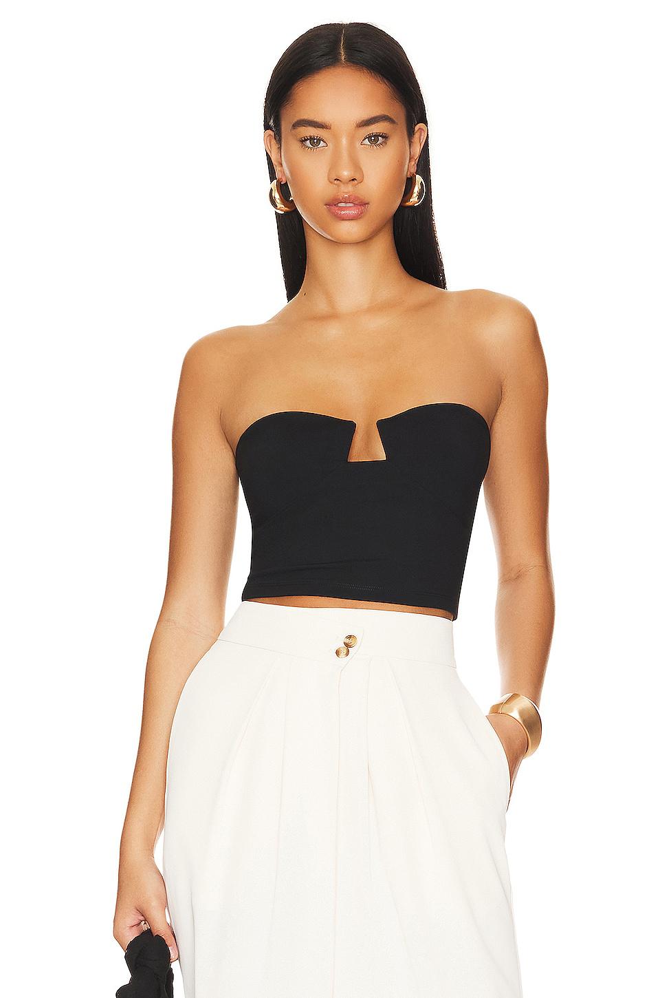 Susana Monaco Wire Crop Top in Black by SUSANA MONACO