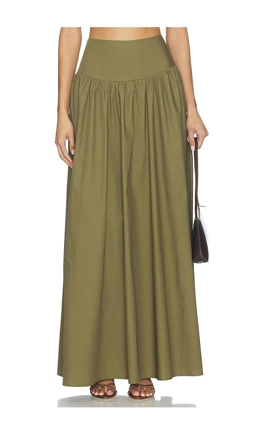 Susana Monaco x REVOLVE Poplin Drop Waist Skirt in Olive by SUSANA MONACO