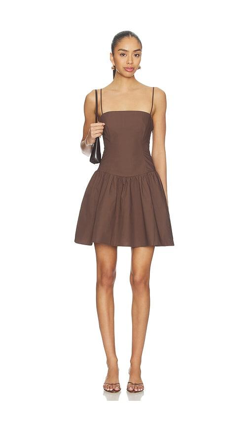 Susana Monaco x REVOLVE Poplin String Smocking Dress in Brown by SUSANA MONACO