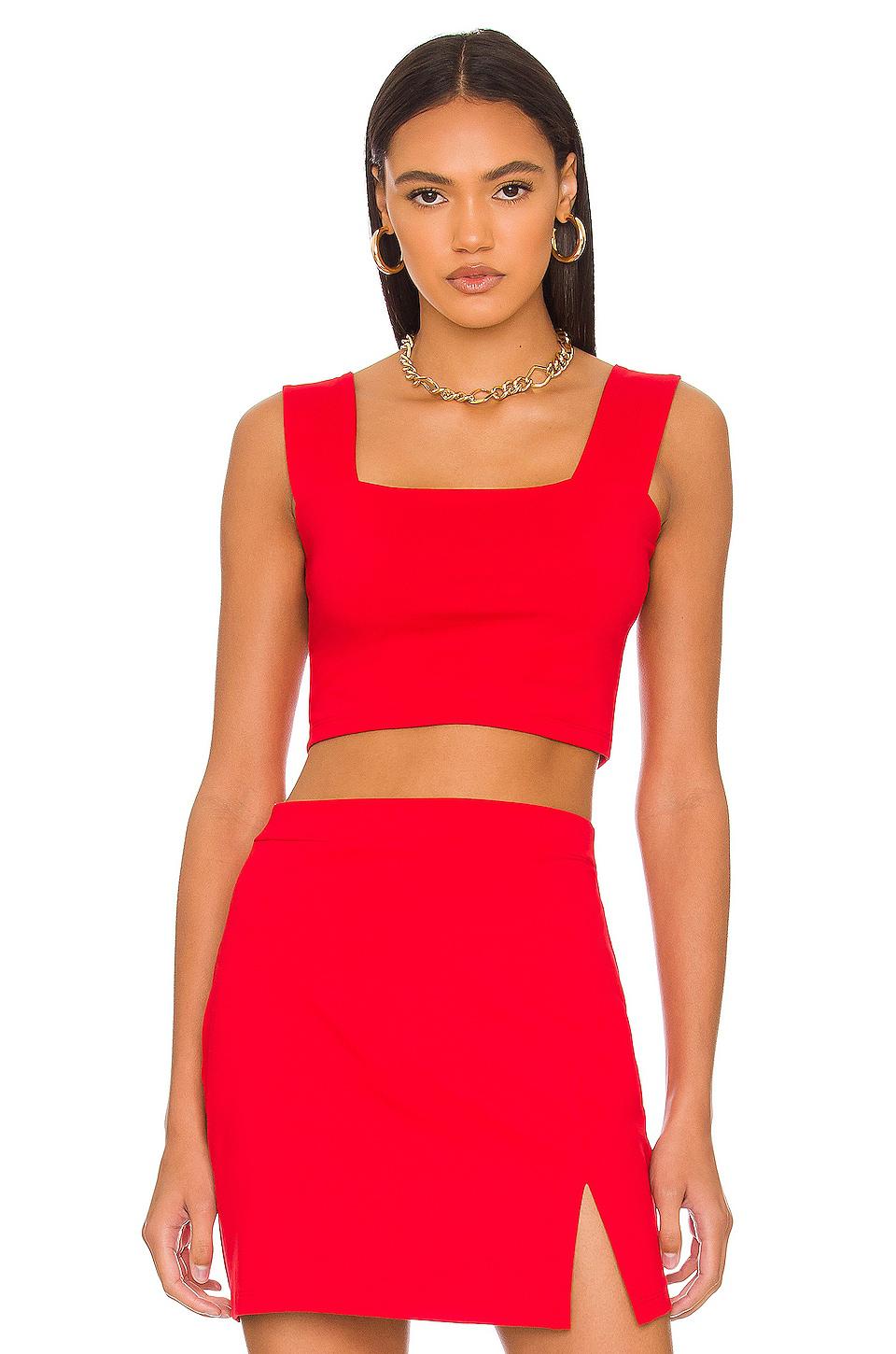 Susana Monaco x REVOLVE Wide Strap Crop Top in Red by SUSANA MONACO