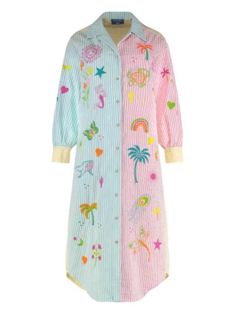 Giglio striped embroidered shirt dress by SUSANNA BLU