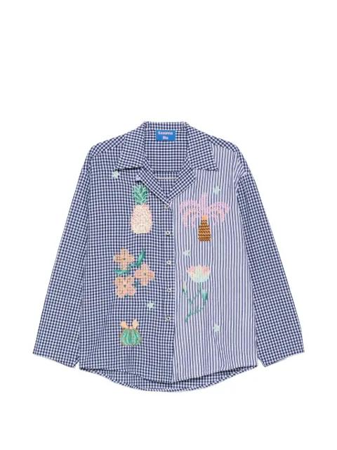 gingham striped embroidered shirt by SUSANNA BLU