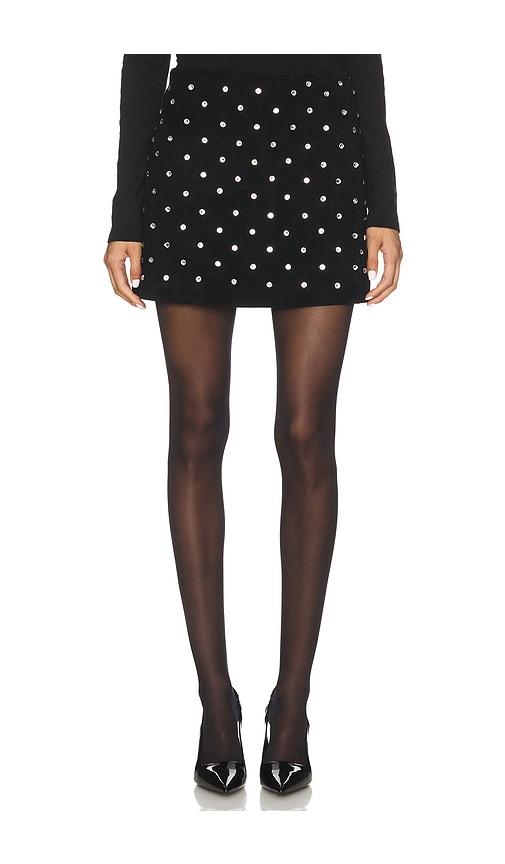 Susanna Chow Demi Diamante Suede Skirt in Black by SUSANNA CHOW