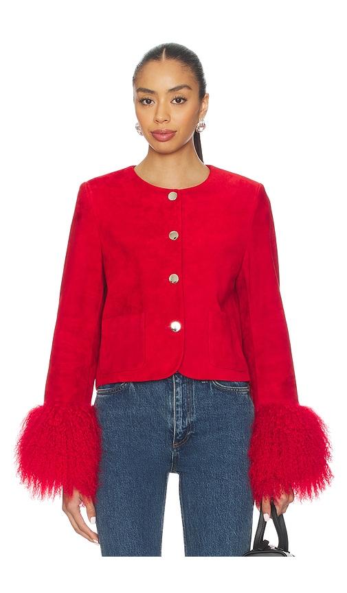 Susanna Chow Frida Suede Jacket in Red by SUSANNA CHOW