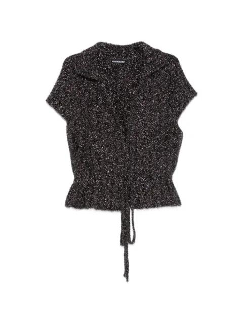 metallic-effect tie-fastening top by SUSANNE BOMMER