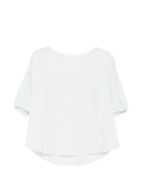 puff-sleeve V-neck shirt by SUSANNE BOMMER
