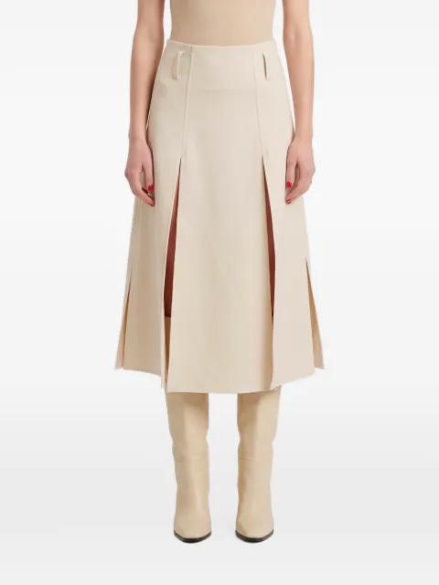 panelled crepe midi skirt by SUTTON NEW YORK
