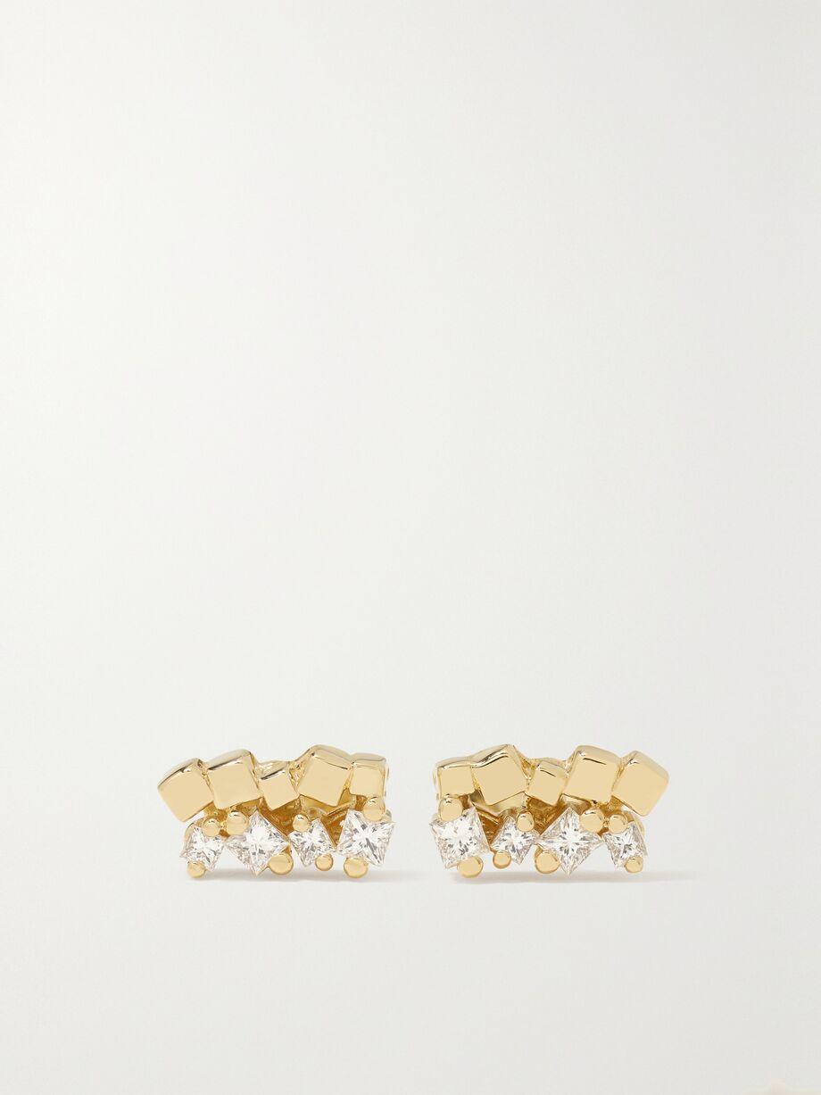 18-karat gold diamond earrings by SUZANNE KALAN