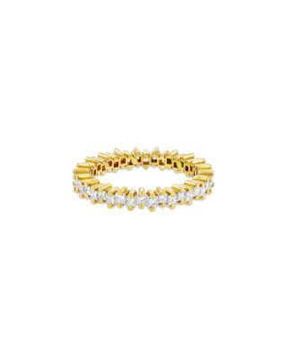 18K Yellow Gold Diamond Princess Eternity Band by SUZANNE KALAN