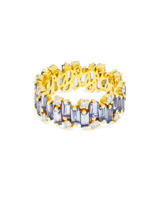 18K Yellow Gold Fireworks Blue Sapphire & Diamond Asymmetrical Band by SUZANNE KALAN