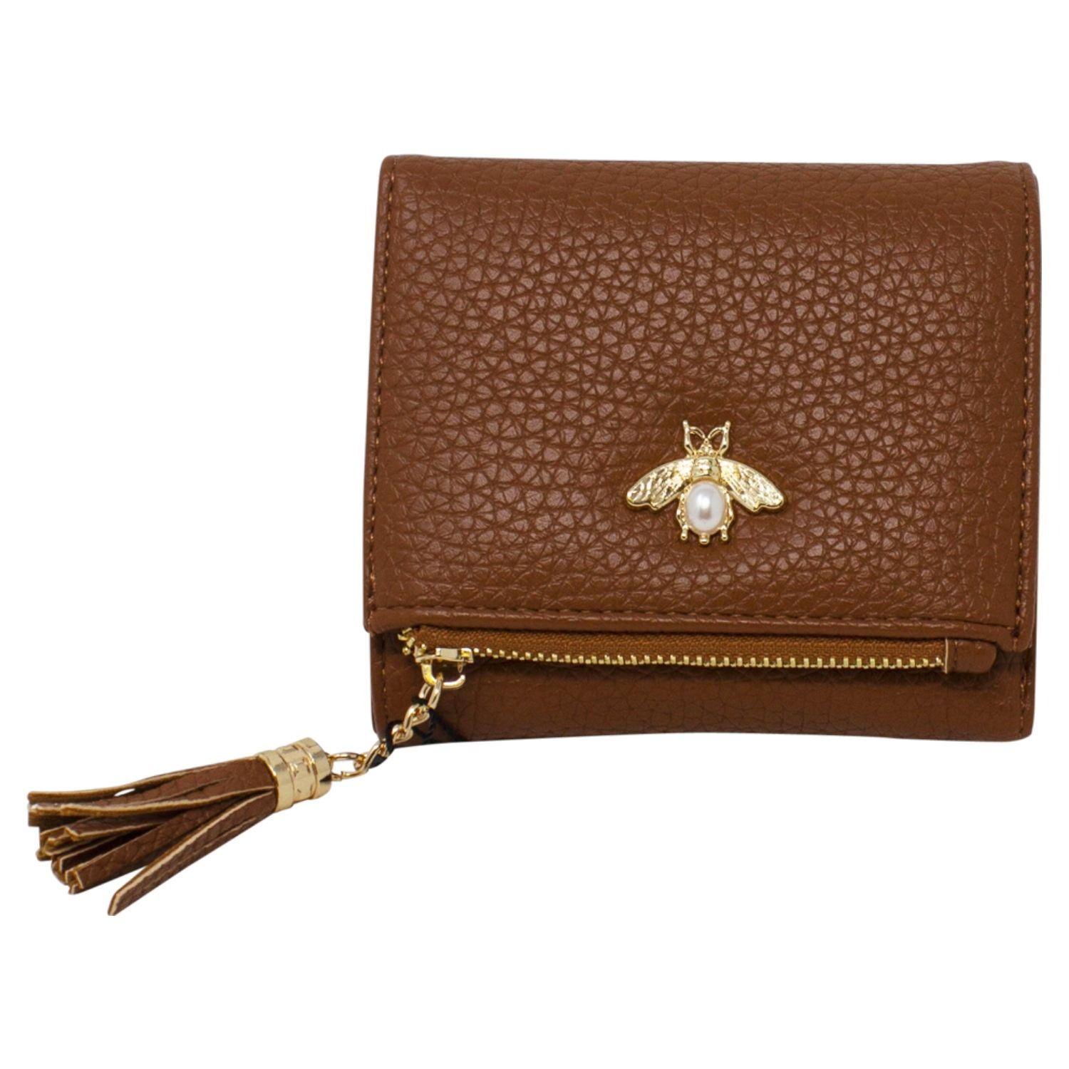 Bee Embellishment Purse in Brown by SVNX