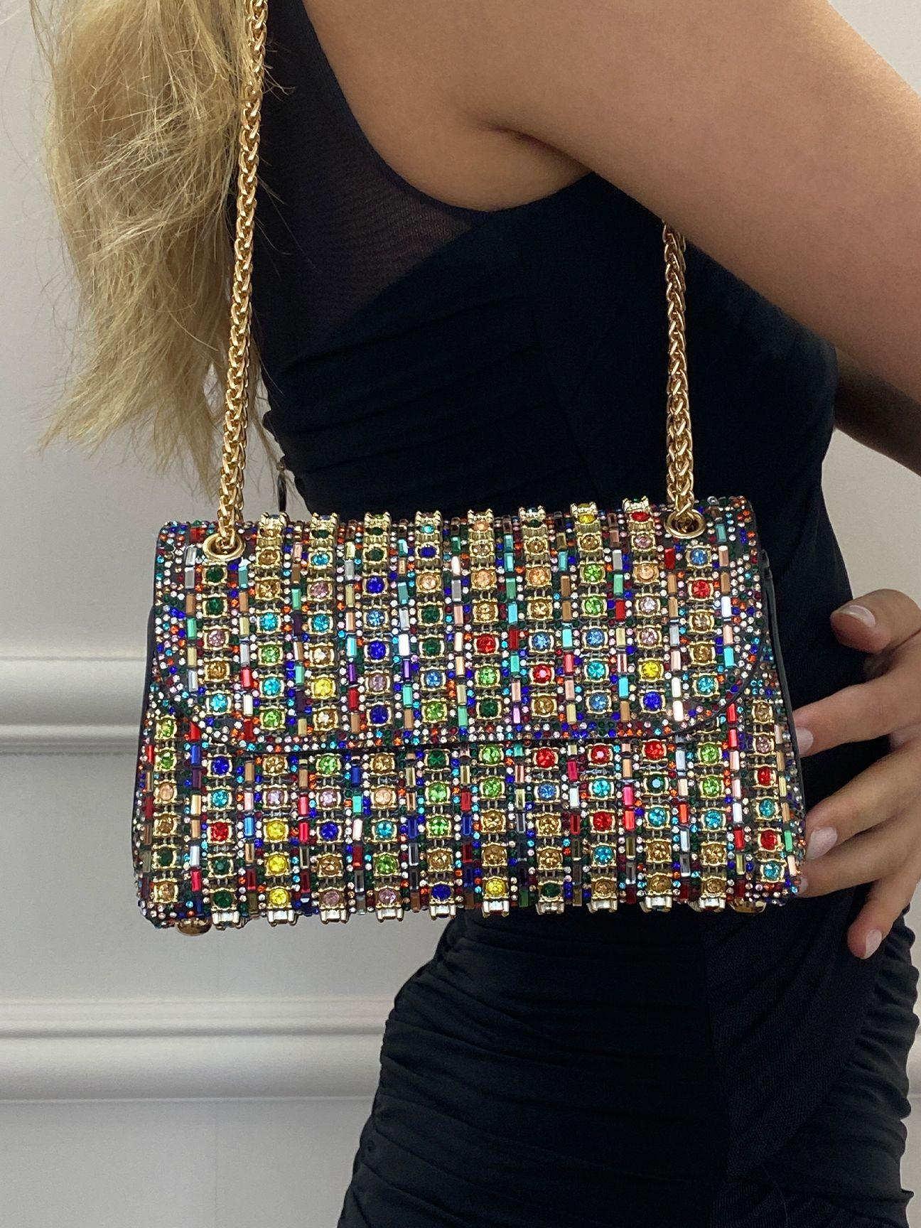 Multicolour Embellished Shoulder Bag by SVNX