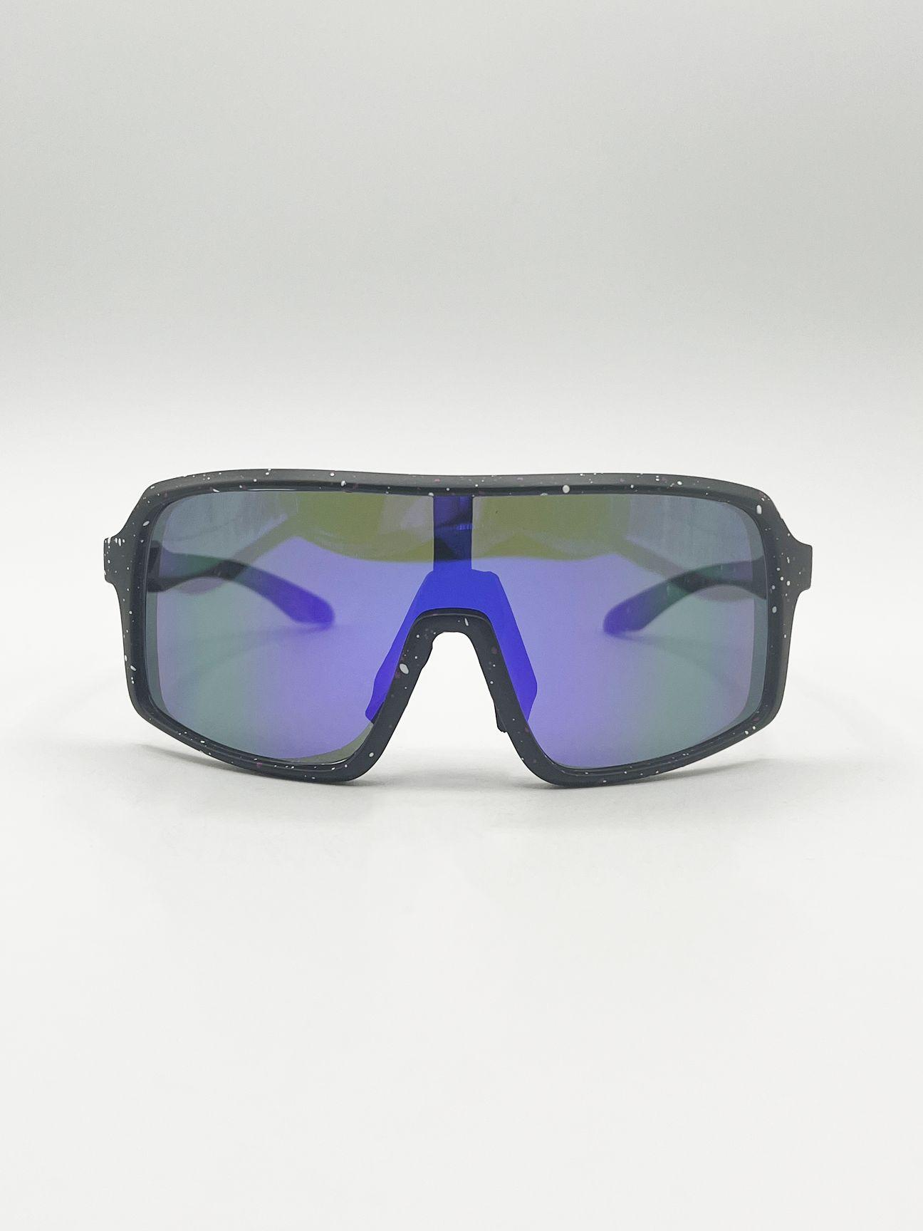Polarised Sunglasses in Black Speckle by SVNX