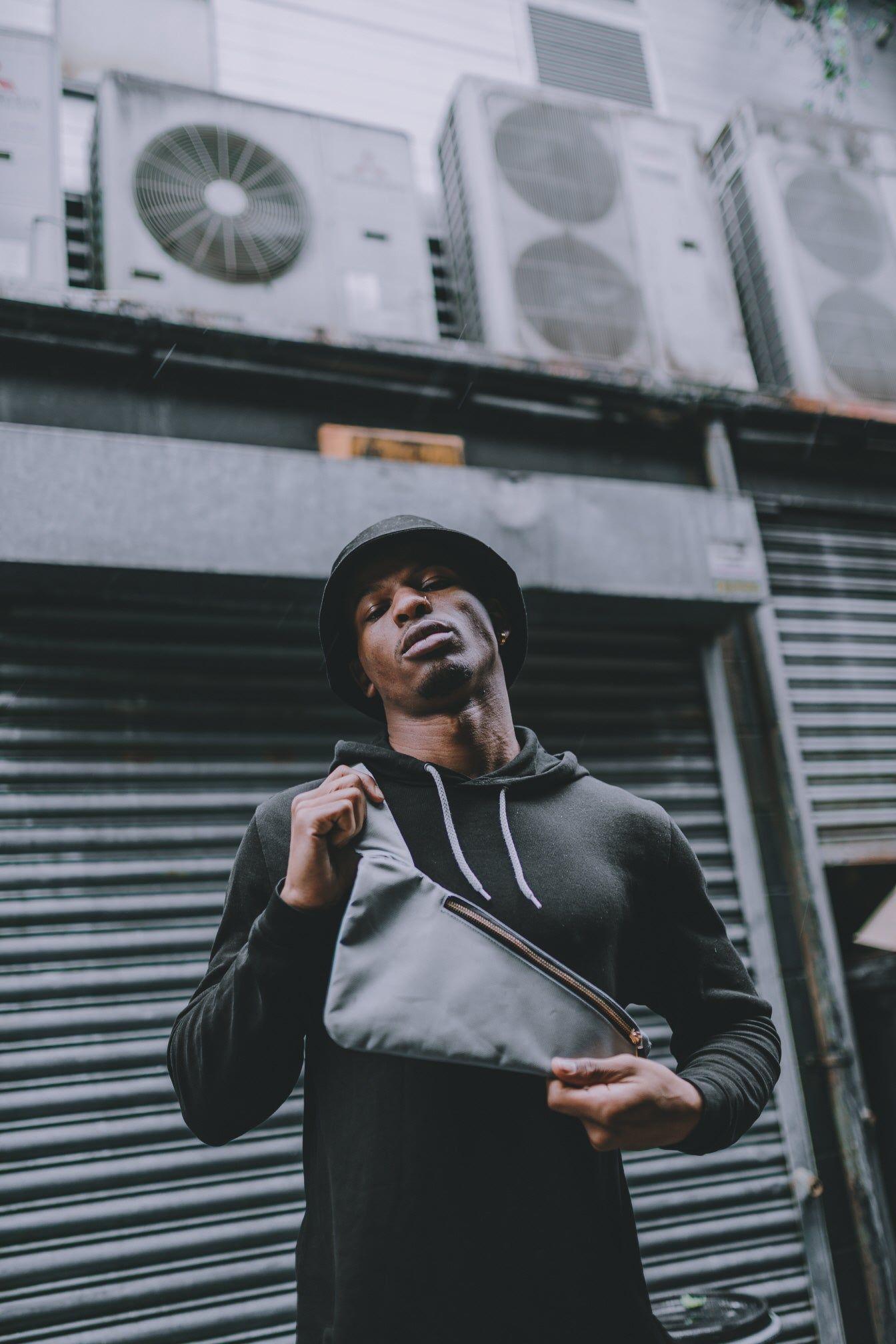 Silver Cross Body Bag with Brass Trims by SVNX