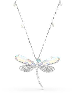 Ariana Grande x Swarovski Crystal & Imitation Pearl Dragonfly Convertible Brooch Pendant Necklace by SWAROVSKI